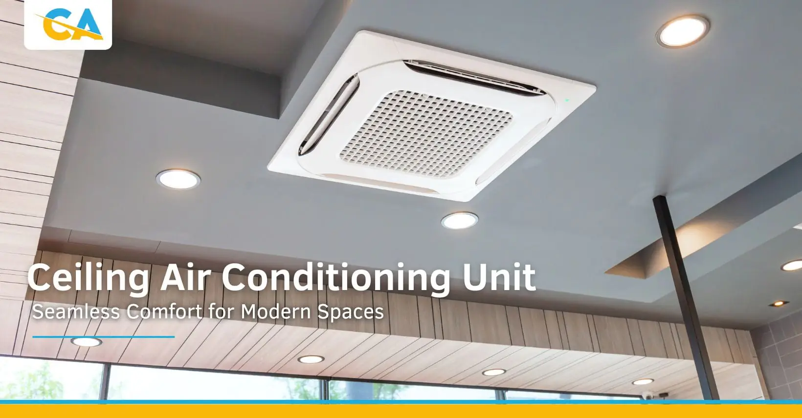 Ceiling air conditioning guide Four-way ceiling cassette air conditioning unit in a modern ceiling